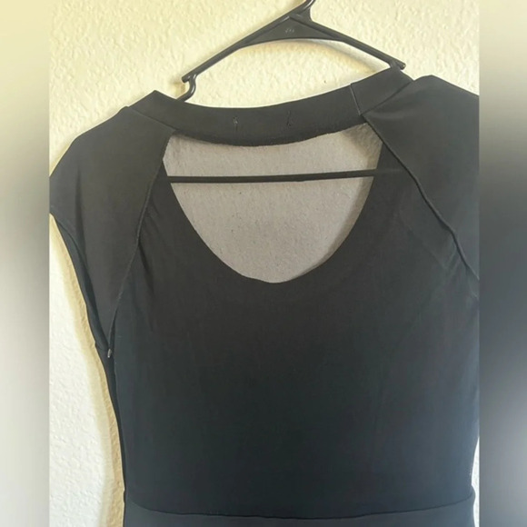 Charlotte Russe Dress Black Round Neck short sleeve transparent‎ back M - Picture 11 of 16